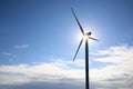 Wind turbines against blue sky. Alternative energy source Royalty Free Stock Photo