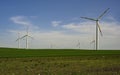 Wind turbines and agricultural fields Royalty Free Stock Photo