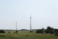 Wind turbines,alternative eco friendly electircal power source, installed at Thar desert, Rajasthan, India Royalty Free Stock Photo