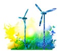 Wind turbines, alternative green ecological energy