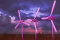 Wind turbines, alternative green ecological energy Royalty Free Stock Photo