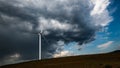 Wind turbines and the approaching storm Royalty Free Stock Photo