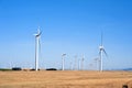 Wind Turbines on California Sunset Hills Royalty Free Stock Photo