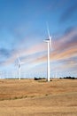 Wind Turbines on California Sunset Hills Royalty Free Stock Photo