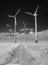 Wind turbines in the countryside Royalty Free Stock Photo