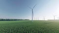 The Wind Turbines in a Field.AI generated image Royalty Free Stock Photo