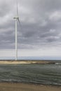 Wind turbines on edge of national park Oosterschelde, Domburg - Vrouwenpolder, The Netherlands