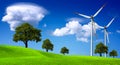 Wind turbines farm Royalty Free Stock Photo