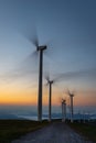 Wind turbines farm, Oiz mountain, Basque Country, Spain Royalty Free Stock Photo