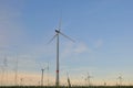 Wind turbines in field. Alternative energy sources. Natural energy.Environmentally friendly natural energy . Wind energy Royalty Free Stock Photo