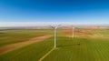 Wind turbines in the fields, Le Langon, France Royalty Free Stock Photo