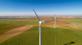 Wind turbines in the fields, Le Langon, France Royalty Free Stock Photo