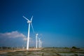 Wind turbines generating electricity in Sri Lanka Royalty Free Stock Photo