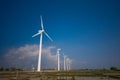 Wind turbines generating electricity in Sri Lanka Royalty Free Stock Photo