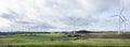 Wind turbines in german eifel landscape on autumnal day