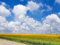 Wind Turbines group generating clean energy Royalty Free Stock Photo