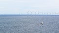 View of Baltic Sea wind park and ÃËresund Bridge