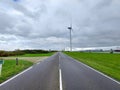 Wind turbines along the Noordzeeweg on the Rozenburg headland in the port of Rotterdam