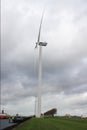 Wind turbines along the Noordzeeweg on the Rozenburg headland in the port of Rotterdam