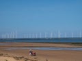 Wind turbines of the offshore Redcar / Teeside Wind Farm, on the north east coast of England in the UK