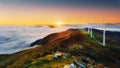 Wind turbines in Oiz eolic park Royalty Free Stock Photo