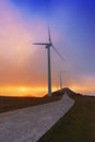 Wind turbines in Oiz eolic park Royalty Free Stock Photo