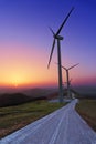 Wind turbines in Oiz eolic park Royalty Free Stock Photo