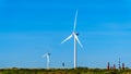 Wind Turbines at the Oosterschelde inlet at the Neeltje Jans island in Zeeand Province Royalty Free Stock Photo