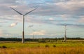 Wind turbines park. Royalty Free Stock Photo