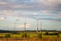 Wind turbines park. Royalty Free Stock Photo