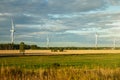 Wind turbines park. Royalty Free Stock Photo
