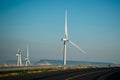 Wind turbines produce electricity the clean energy Royalty Free Stock Photo