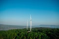 Wind turbines produce electricity the clean energy Royalty Free Stock Photo