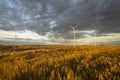 Wind turbines, pure energy,windmills in the fields