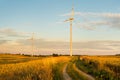 Wind turbines, pure energy,windmills in the fields