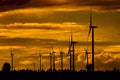 Wind turbines, pure energy,windmills in the fields Royalty Free Stock Photo