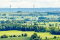 Wind turbines in a rural landscape Royalty Free Stock Photo