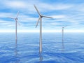 Wind turbines in the sea