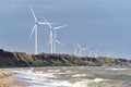 Wind turbines on the sea coast. Wind energy. Alternative energy Royalty Free Stock Photo