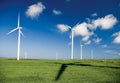 Wind turbines and shadow Royalty Free Stock Photo