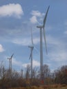 Wind turbines of Shelbourne wind farm generating renewable power , ON, Canada. Wind turbines of Canada Royalty Free Stock Photo
