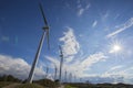 Wind turbines and storm in Anoia, Barcelona, Spain Royalty Free Stock Photo