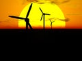 Wind turbines and sun