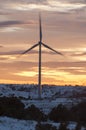 Wind turbines at sunset,energy Royalty Free Stock Photo