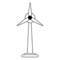 Wind turbines symbol isolated black and white Royalty Free Stock Photo