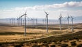Wind turbines turning, generating sustainable energy growth generated by AI Royalty Free Stock Photo