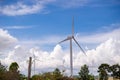 Wind turbines used to spin electricity Royalty Free Stock Photo