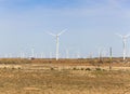 Wind turbines on wind farm in west Texas Royalty Free Stock Photo