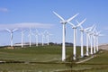 Wind turbines in windfarm