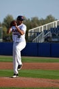 Wind up of Czech pitcher in the Super 6 game against Spain.